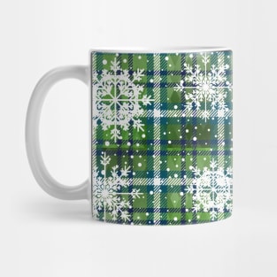 Christmas checkered pattern, green. Mug